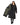 EQUIDRY women's long waterproof horse riding coat in Black/Olive Green inner lining