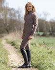 Children's Water Repellent Zip up Top | Mocha/White