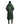 EQUIDRY women's long waterproof horse riding coat in Black Forest Green/Cream back studio