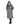 EQUIDRY women's long waterproof horse riding coat in Charcoal/Lilac studio front view