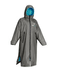 EQUIDRY waterproof horse riding raincoat All Rounder Original thick fleece Women's Charcoal/Turquoise