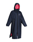 EQUIDRY waterproof horse riding raincoat All Rounder Original thick fleece Women's Navy/Raspberry
