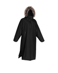 EQUIDRY | Parka | Women's | Black - waterproof riding and leisure coat with padded inner detachable faux fur trim