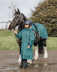Evolution Children's | Thin Fleece | Fixed Hood | Teal/Grey - EQUIDRY