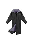 EQUIDRY Evolution Pro women's Warm Waterproof Horse Riding Coat Thick Fleece Lining Stowaway Hood in black/lilac