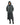 EQUIDRY women's thin fleece long waterproof horse riding coat in charcoal front studio