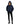 EQUIDRY women's waterproof short blouson style horse riding jacket in navy/raspberry front hood up studio shot