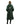 EQUIDRY women's thin fleece long waterproof horse riding coat in black forest green studio hood down back