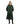 EQUIDRY women's thin fleece long waterproof horse riding coat in black forest green front studio view