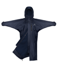 EQUIDRY women's thin fleece long waterproof horse riding coat in navy/navy