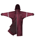 EQUIDRY waterproof horse riding raincoat thin fleece reflective plum