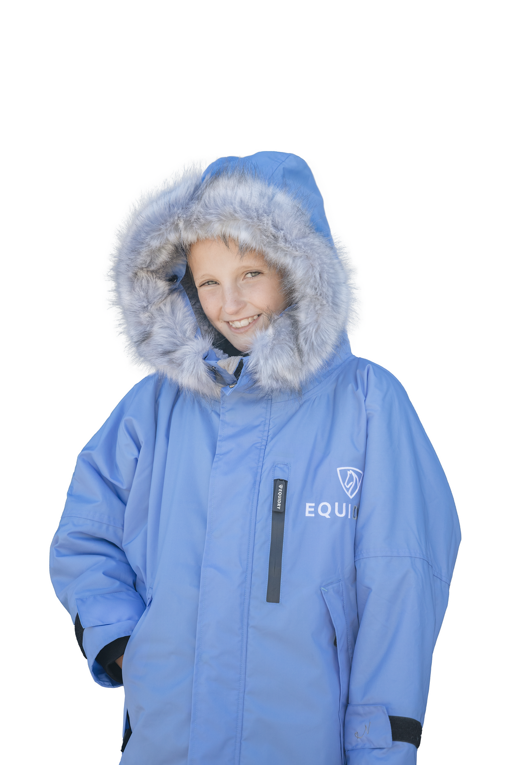 Evolution Women&#39;s | Thick Fleece | Fur Hood | Sky Blue