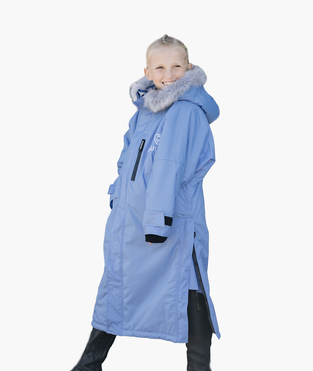 Evolution Women&#39;s | Thick Fleece | Fur Hood | Sky Blue