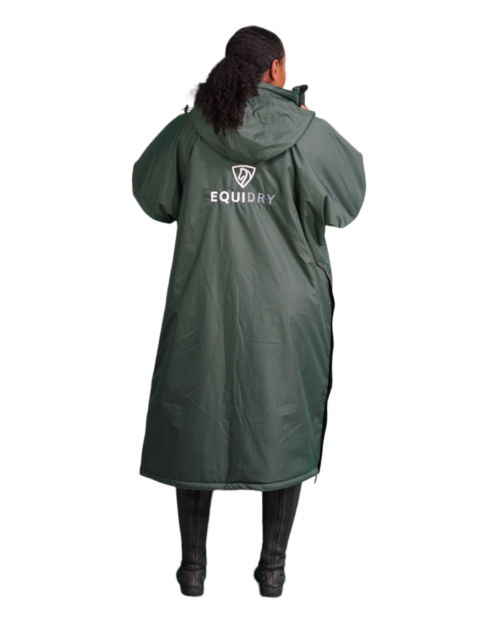 Evolution Women&#39;s | Thick Fleece | Stowaway Hood | Black Forest Green/Grey