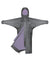 EQUIDRY women's thin fleece long waterproof horse riding coat in charcoal/lilac