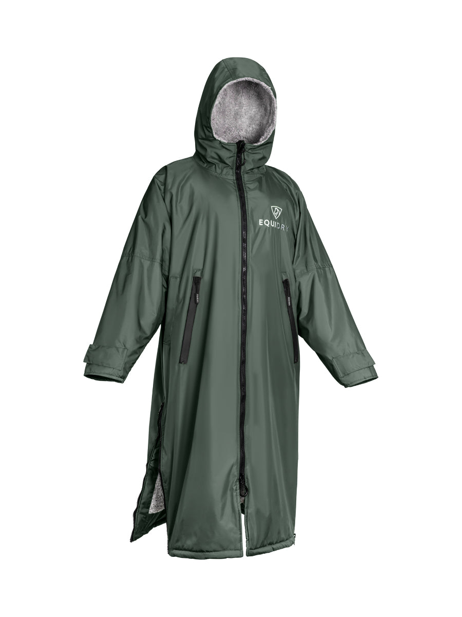 EQUIDRY Black Forest Green with Grey lining oversized waterproof Horse Riding Coat 