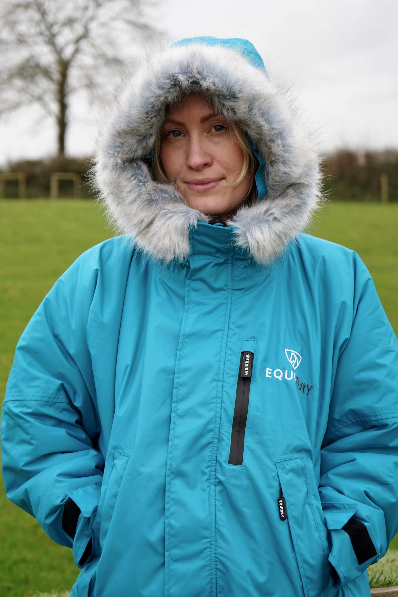 Evolution Women&#39;s | Thick Fleece | Fur Hood | Turquoise