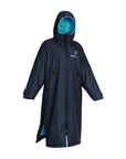 EQUIDRY waterproof horse riding raincoat All Rounder Original thick fleece Women's Navy/Turquoise 