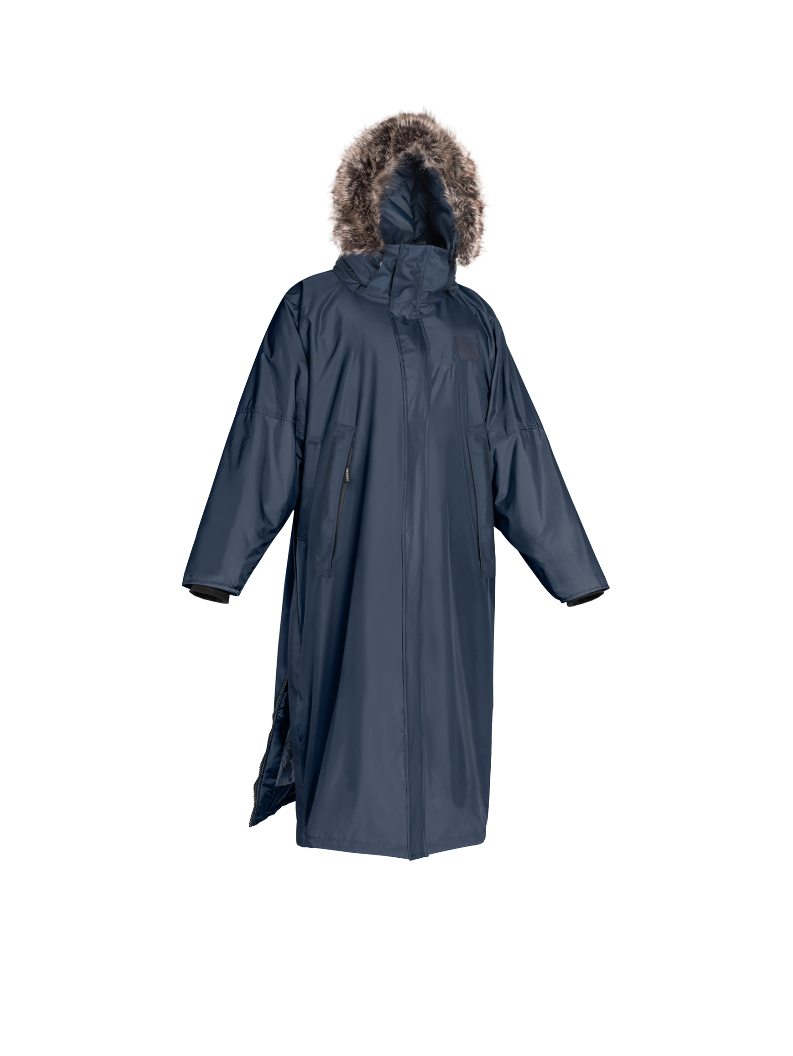 EQUIDRY | Parka | Men's | Navy - waterproof riding and leisure coat with padded inner detachable faux fur trim