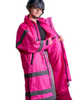 Pro Ride Women's | Thin Fleece | Stowaway Hood | Pink Reflective