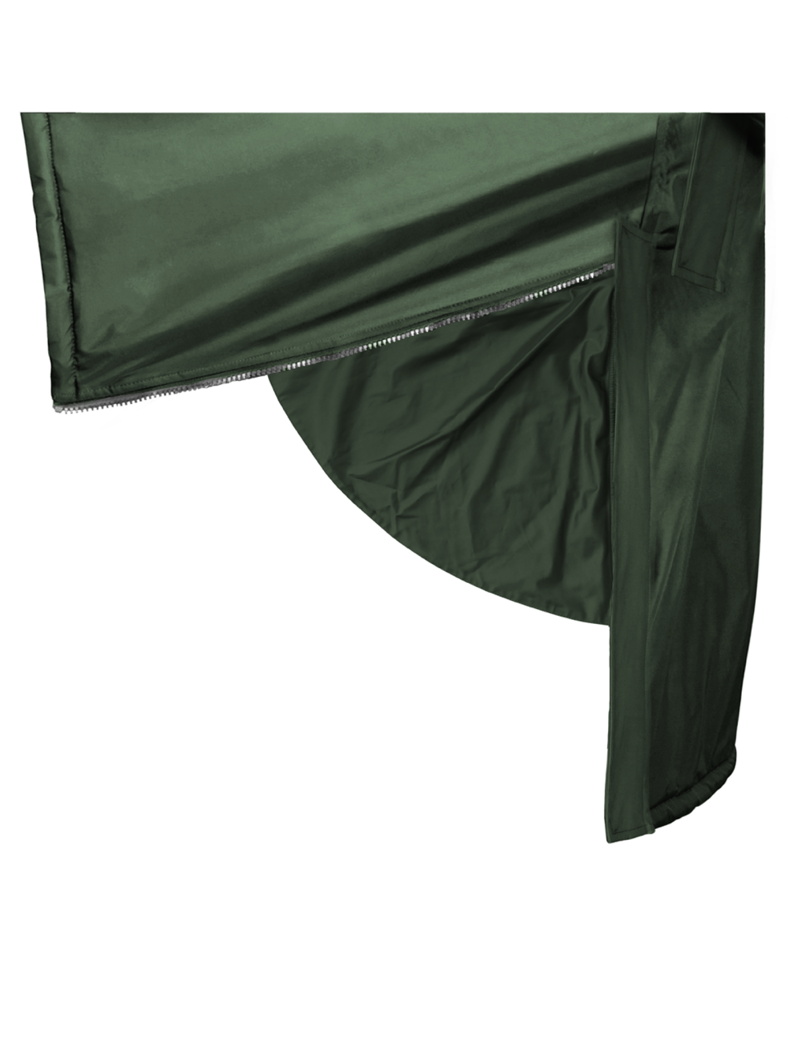 EQUIDRY mesh lining long waterproof horse riding raincoat in black forest green