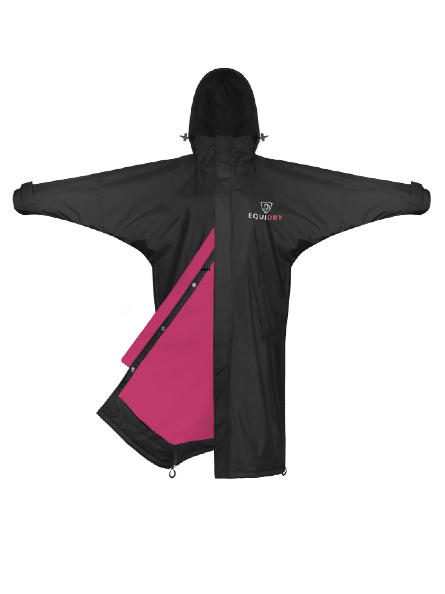 Evolution Children's | Mesh Lined | Stowaway Hood | Black/Peacock pink - EQUIDRY