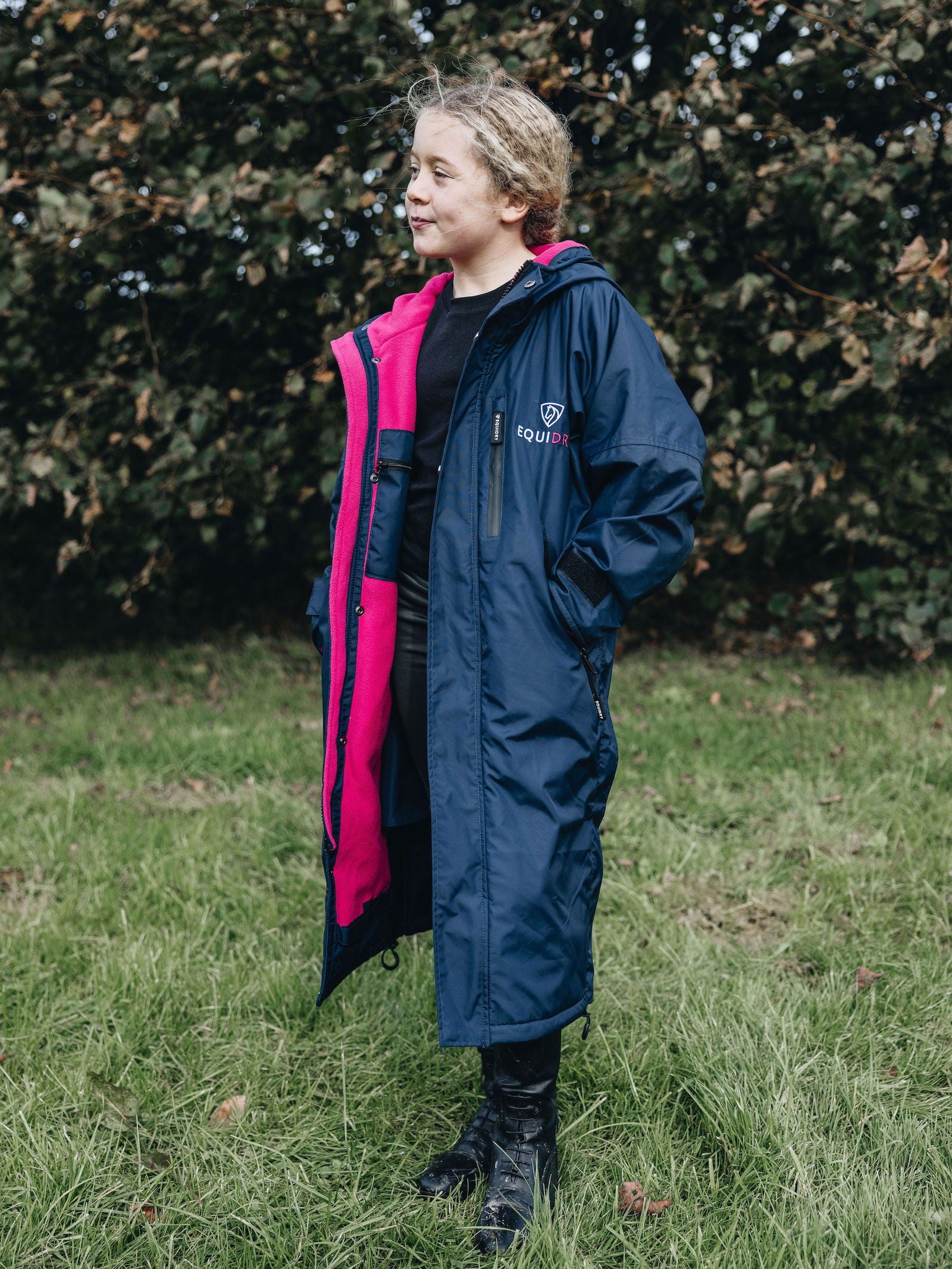 Evolution Children's | Thin Fleece | Fixed Hood | Navy/Navy - EQUIDRY