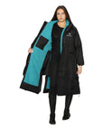 Evolution Women's | Thick Fleece | Fixed Hood | Black/Turquoise