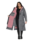 Evolution Women's | Thick Fleece | Fixed Hood | Charcoal/Pale Pink