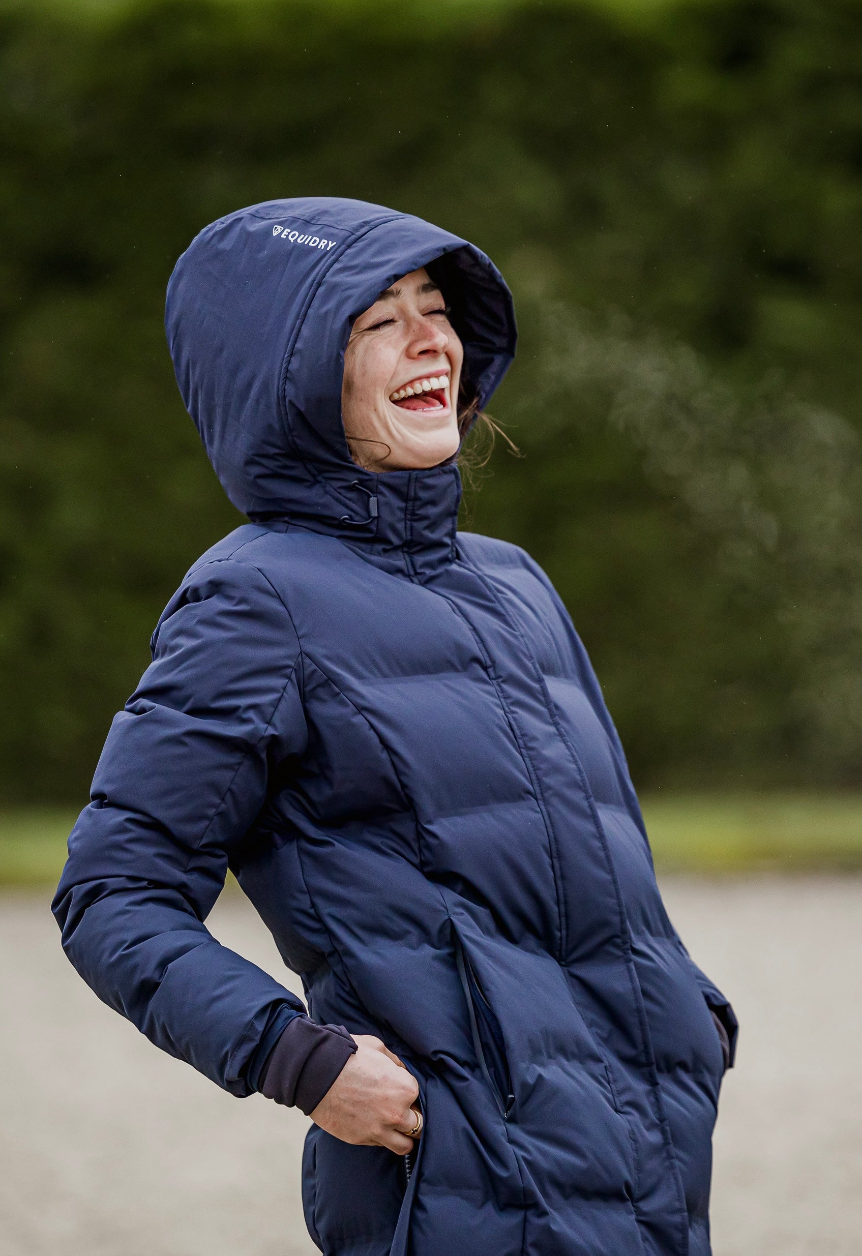 Thora Waterproof Riding Puffer  | Navy