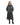 EQUIDRY women's thin fleece long waterproof horse riding coat in charcoal studio front 
