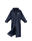 EQUIDRY men's mesh lining long waterproof horse riding coat in Dark Navy/Navy