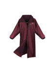 Evolution Pro women's Warm Waterproof Horse Riding Coat Thick Fleece Lining Stowaway Hood in plum