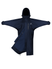 EQUIDRY women's thin fleece stowaway hood long waterproof horse riding coat in navy/navy