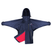 Shortie Child's Oversized Short Waterproof blouson style Riding Jacket Thin Fleece Lining Stowaway Hood in navy/raspberry 