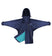 Shortie Child's Oversized Short Waterproof blouson style Riding Jacket Thin Fleece Lining Stowaway Hood in navy/turquoise 